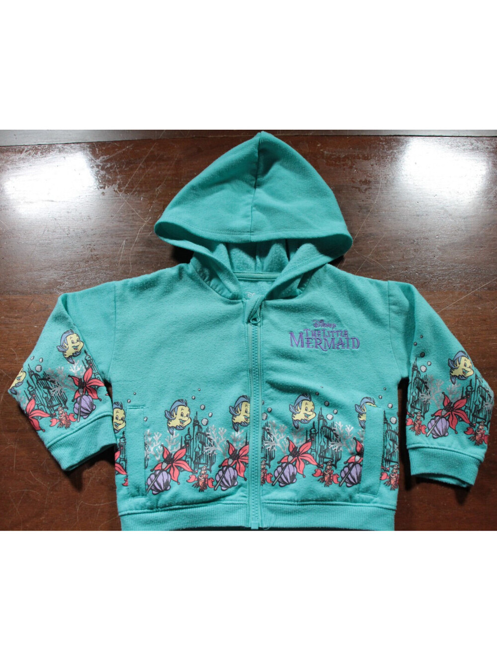 The Little Mermaid Full Zip Hooded Sweatshirt Hoodie 2T Toddler Youth Disney